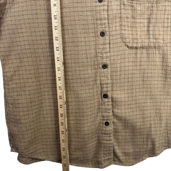 Woolrich Tan Windowpane Check Cotton Button Down Shirt Casual Long Sleeve Large - Picture 6 of 6